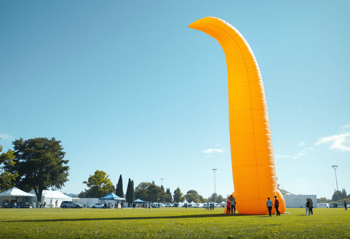 Skydancer gonflable en mouvement en extérieur